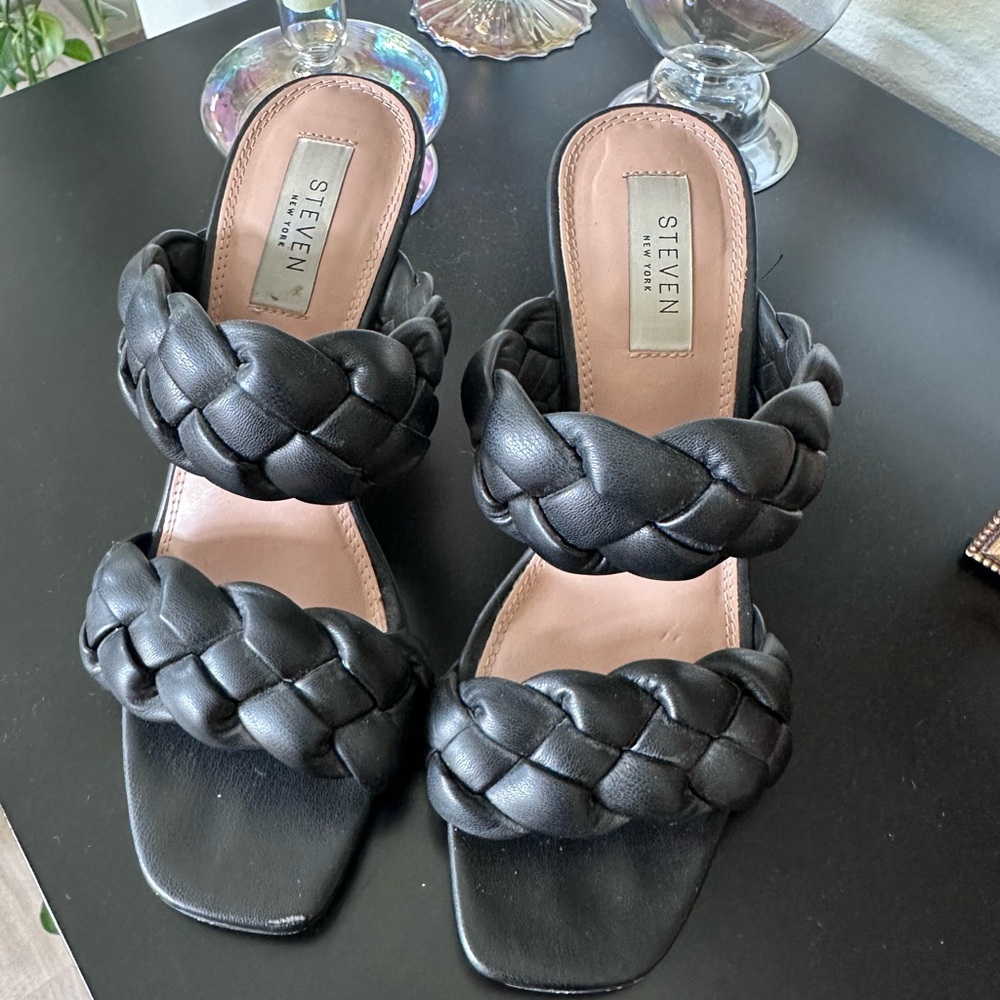 Steven by Steve Madde Black Braided Heels